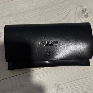 Rag & Bone Sleek Black Leather sunglasses case